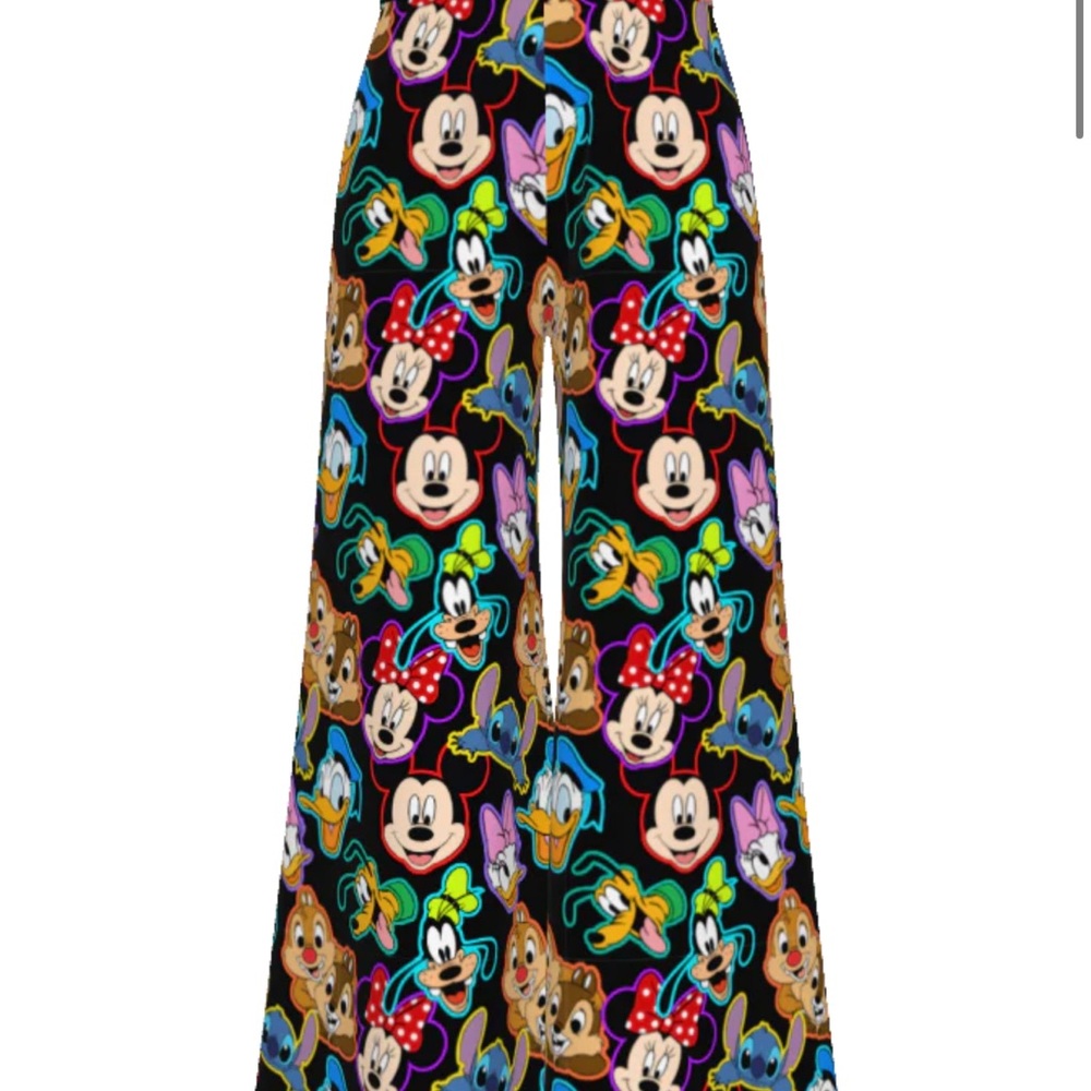 WILD RICH KIDS Disney Character Print Wide-Leg Pants